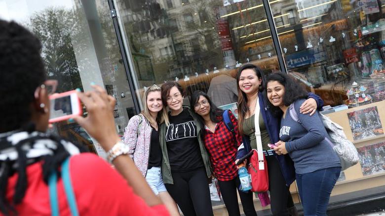 Students pose for a photo in New York. 
